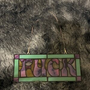 Colorful Stained Glass Hanging Sign